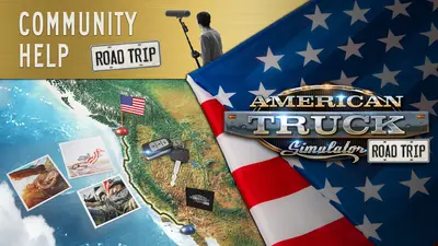 Road Trip community help banner with a sound recordist and a map of the western United States
