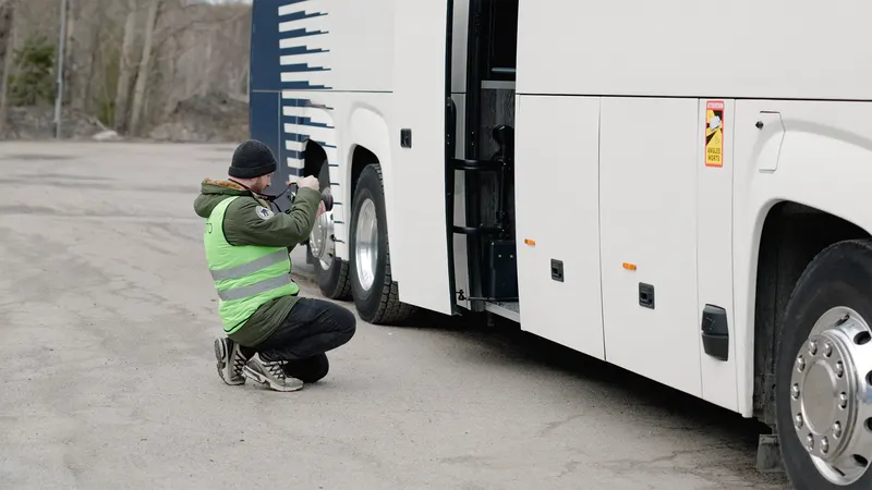 SCS team photographing a Scania Touring coach for ETS 2 Coaches