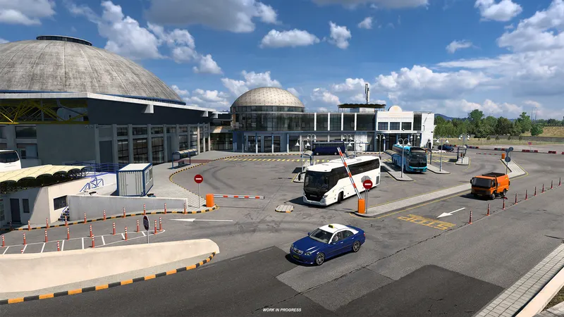 Large coach terminal in an ETS 2 map expansion